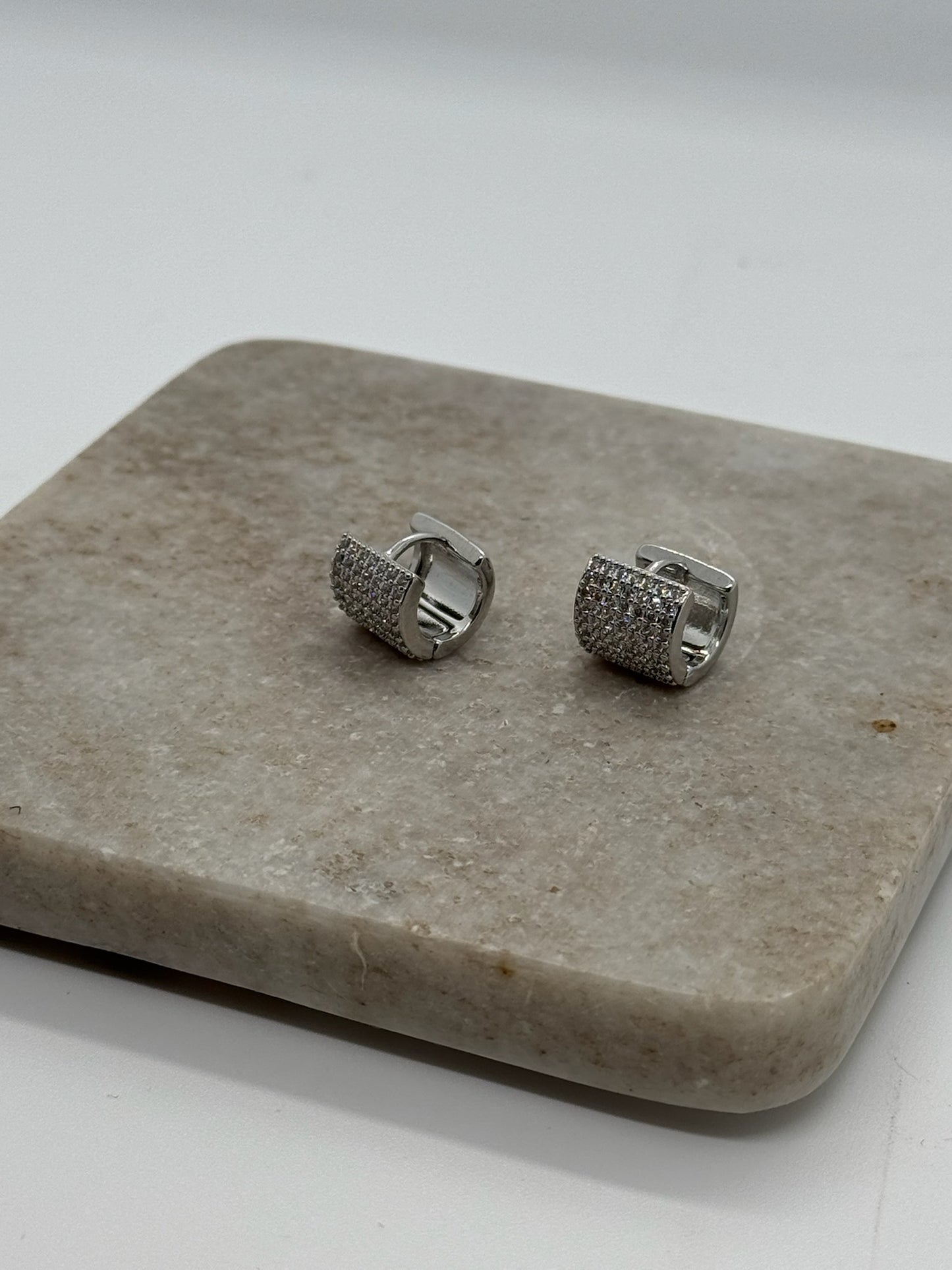 Crystal Cascade Huggie Earrings