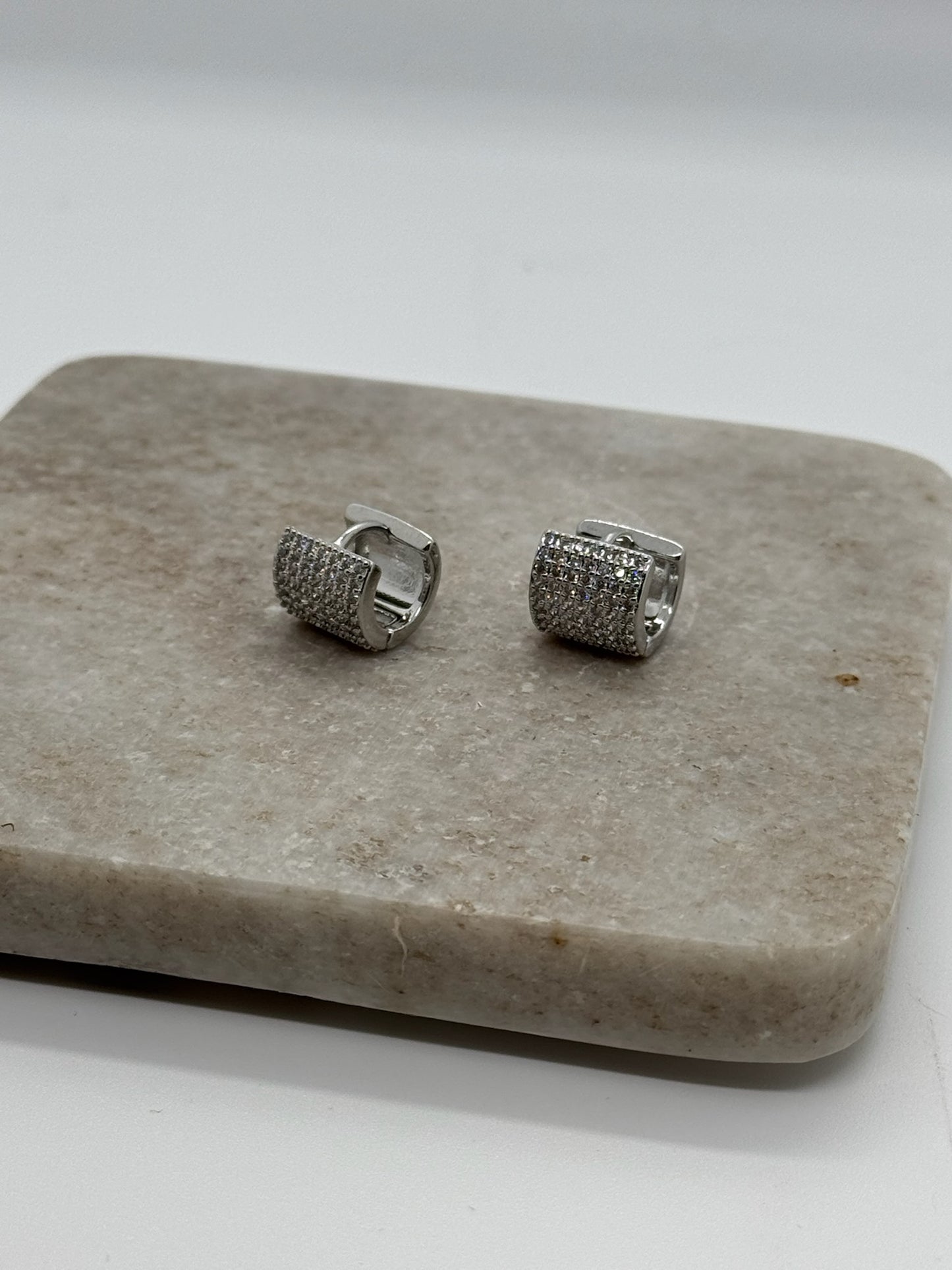 Crystal Cascade Huggie Earrings