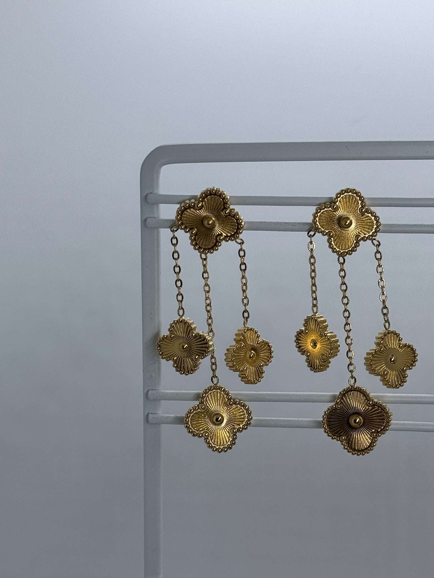 Cascading Clover Drop Earrings