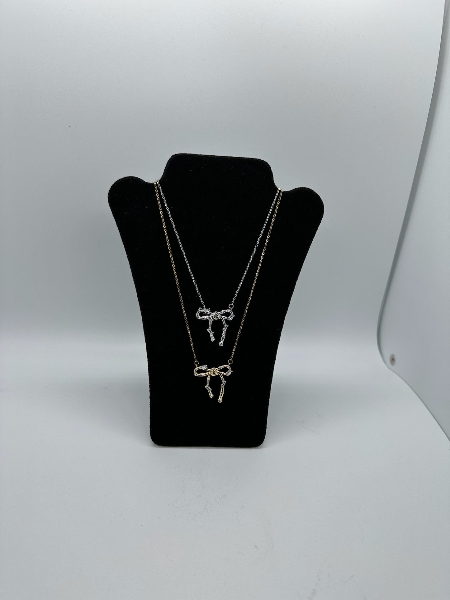 Bow Tie Necklace with Gemstones