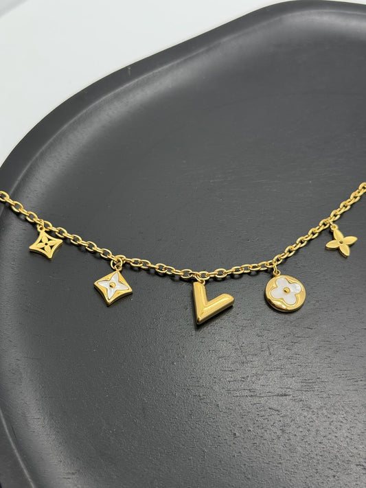 Golden V Charm Bracelet