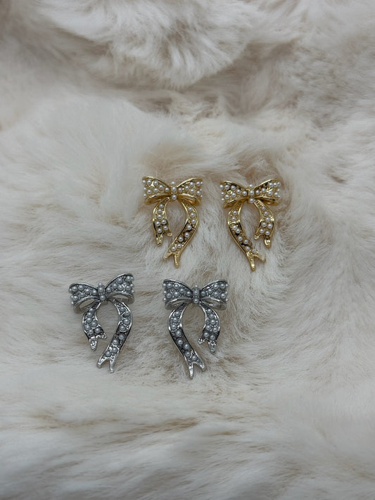 Pearl Bow Earrings