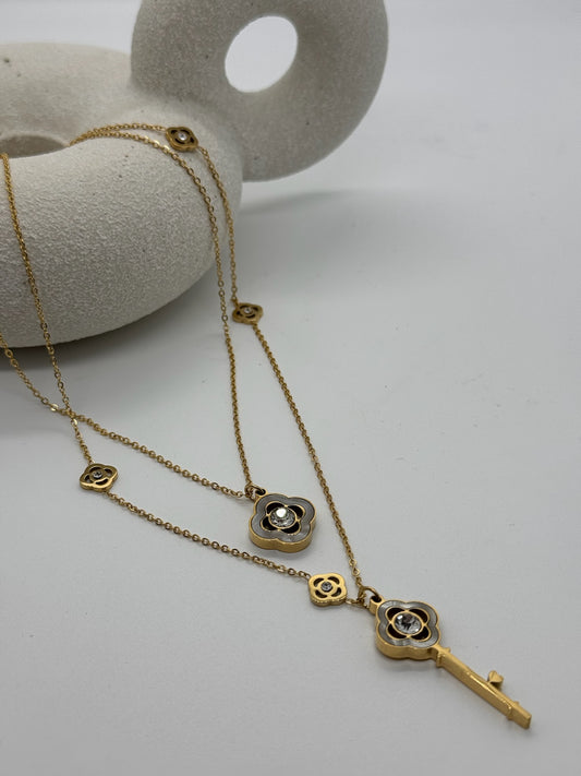 Golden Bloom Key Necklace