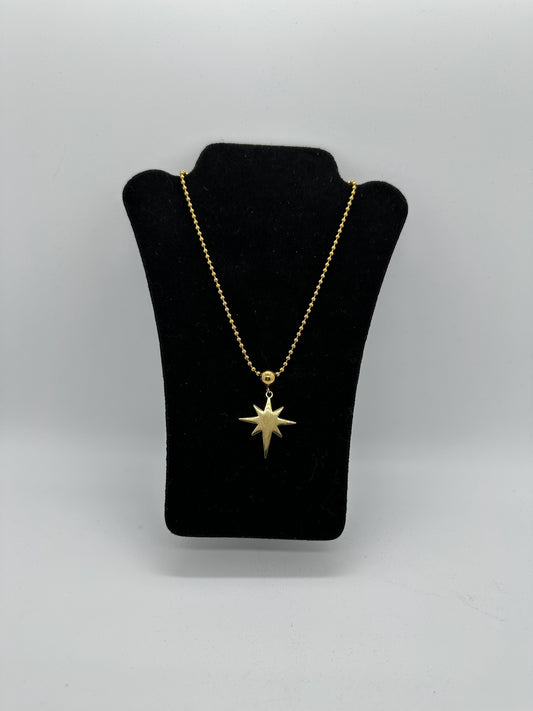 Golden Star Disc Necklace